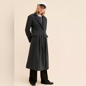 Free People Dark Gray Pea Coat